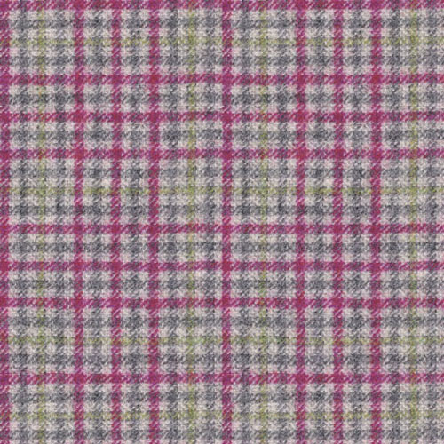 Wool Plaid - Ilkley Fuchsia-Grey
